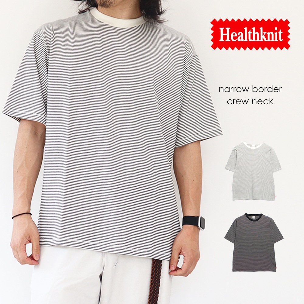ナローボーダー クルーネック半袖Tシャツ　トップス　レトロ　カジュアル　メンズ　ウィメンズ　51013