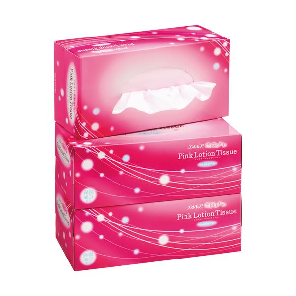 （まとめ） カミ商事 エルモアピンクローションティシュー 恋してふわわ 180組／箱 1パック（3箱） [x5セット] 5,816円