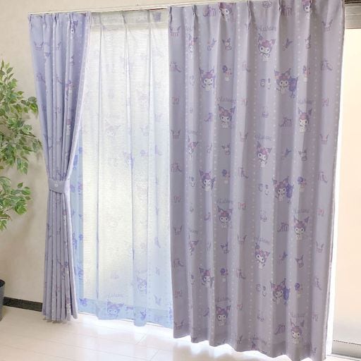 サンリオ(SANRIO) クロミ 2級 遮光 遮熱 カーテン レース 4枚セット 幅100×135CM丈 SANRIO マイメロ マイメロディ 丸洗い可 キャラクター SB-625-S/SB-626-