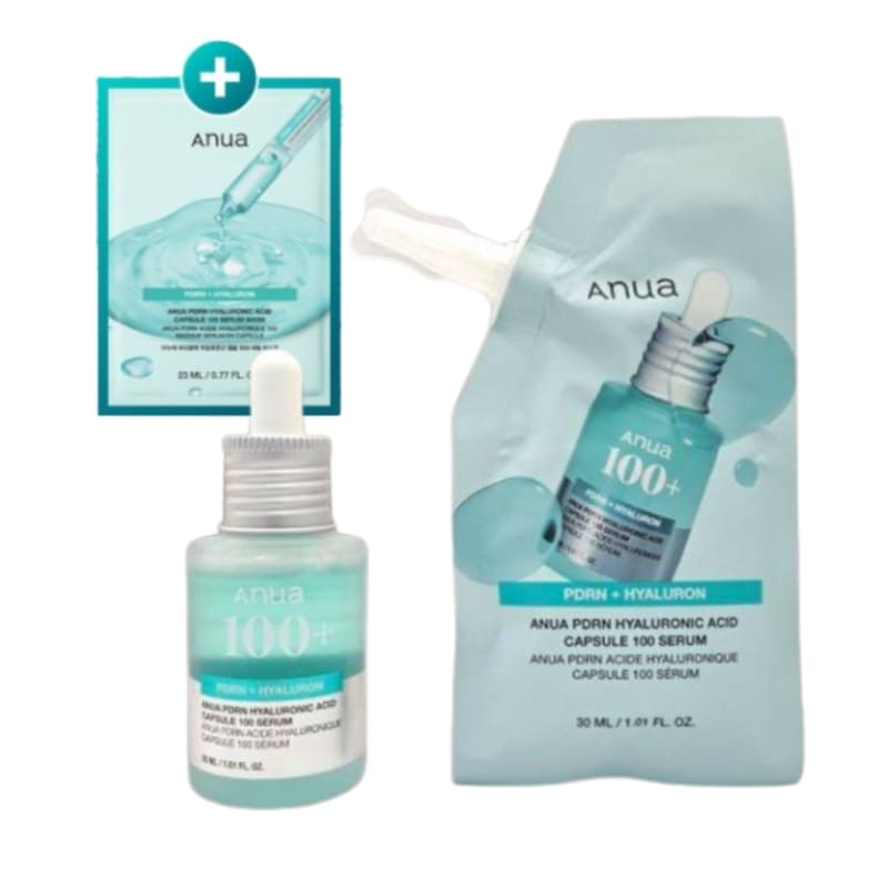 【1＋1/セット】 PDRNヒアルロン酸カプセル 100セラム 30ml＋30ml(レフィル)【＋PDRNヒアルロン酸カプセル 100セラムマスク】水光注射 弾力 保湿 ツヤ