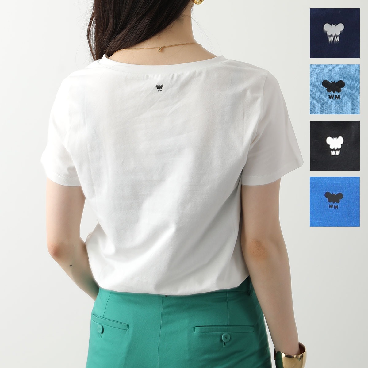 MAX MARA Weekend マックスマーラ ウィークエンド Tシャツ MULTI F マルチ コットン ストレッチ ジャージー 半袖 クルーネック カットソー カラー5色