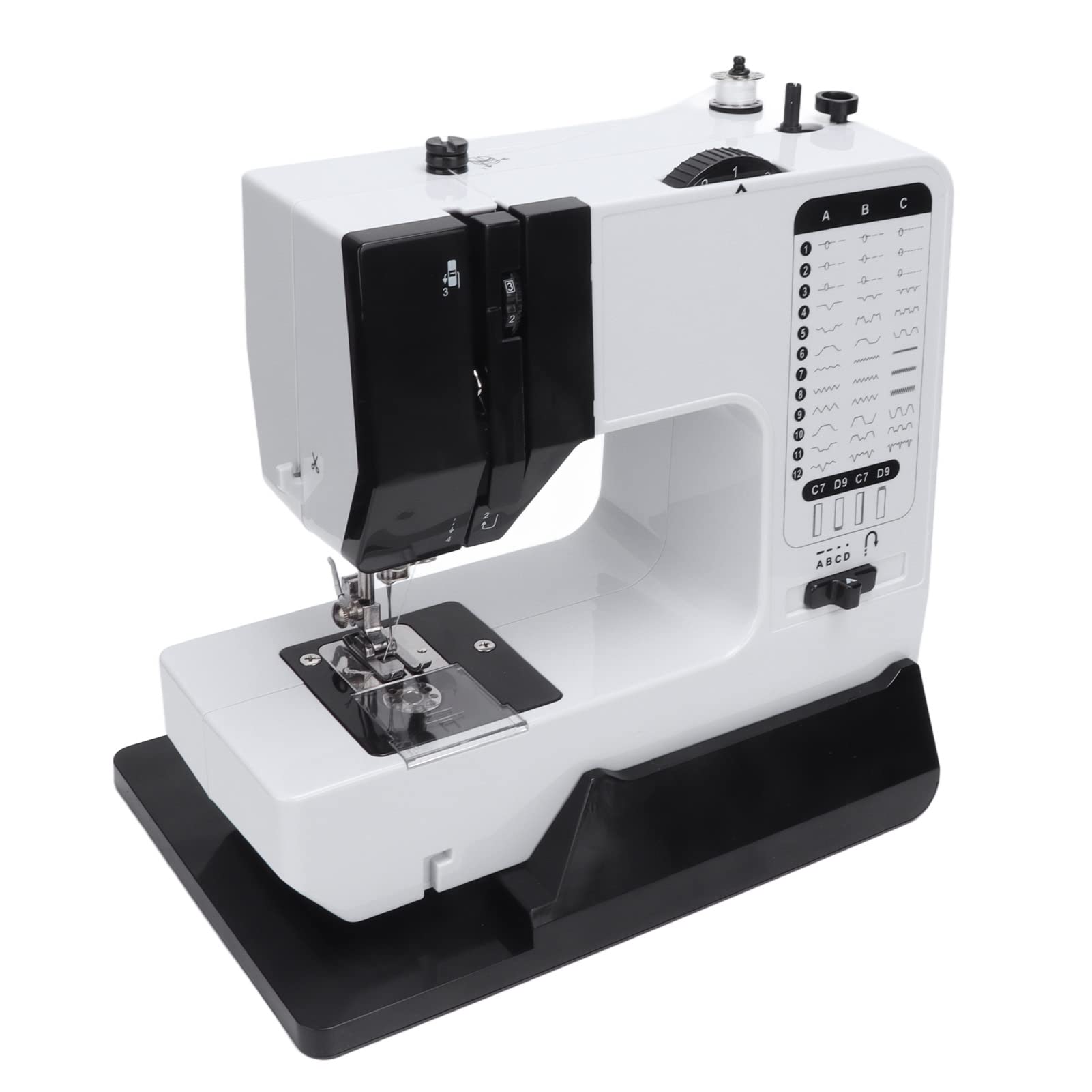 電気ミシン9W多機能ミニミシンデスクトップ低ノイズポータブルミシン初心者向け家庭用ミシン0.3MMから1.8Mmの生地の厚さ(US)