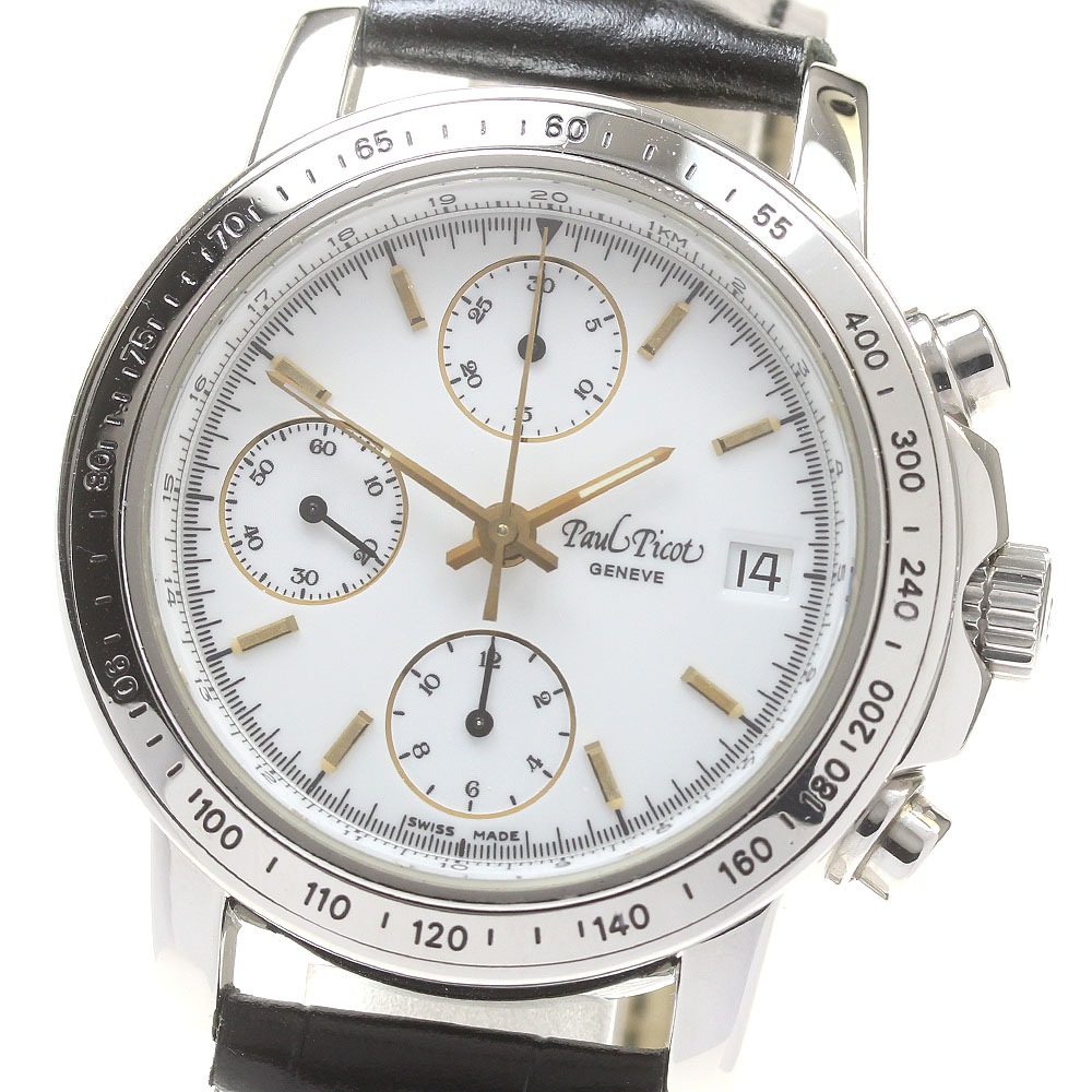 ポールピコ PaulPicot 4039 クロノグラフ デイト 自動巻き メンズ _826124【中古】