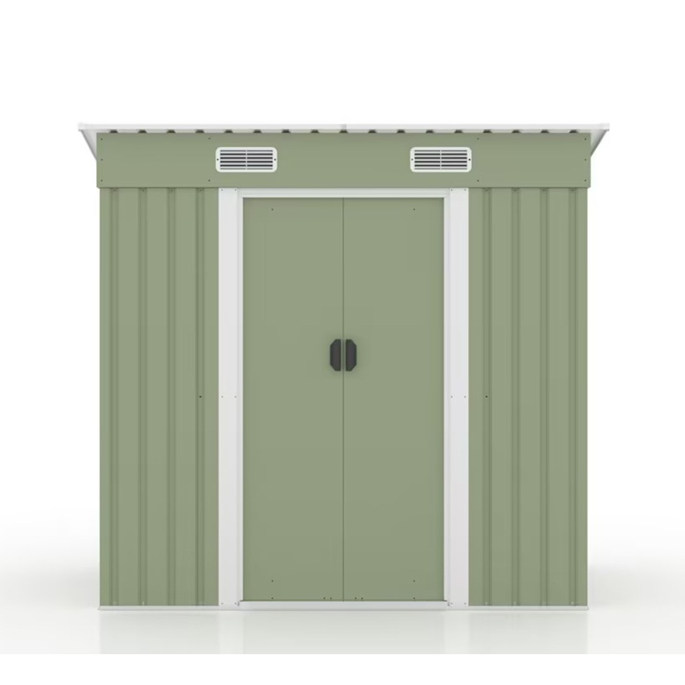 【国内出荷】【TYPE B ライトグリーン】物置 屋外 大型 倉庫 大型物置 戸外収納庫 物置 防水/耐侯 収納可能 ガーデン/庭/田畑/農場 頑丈 大容量 スチール　引き戸　補強フレーム付き 換気口