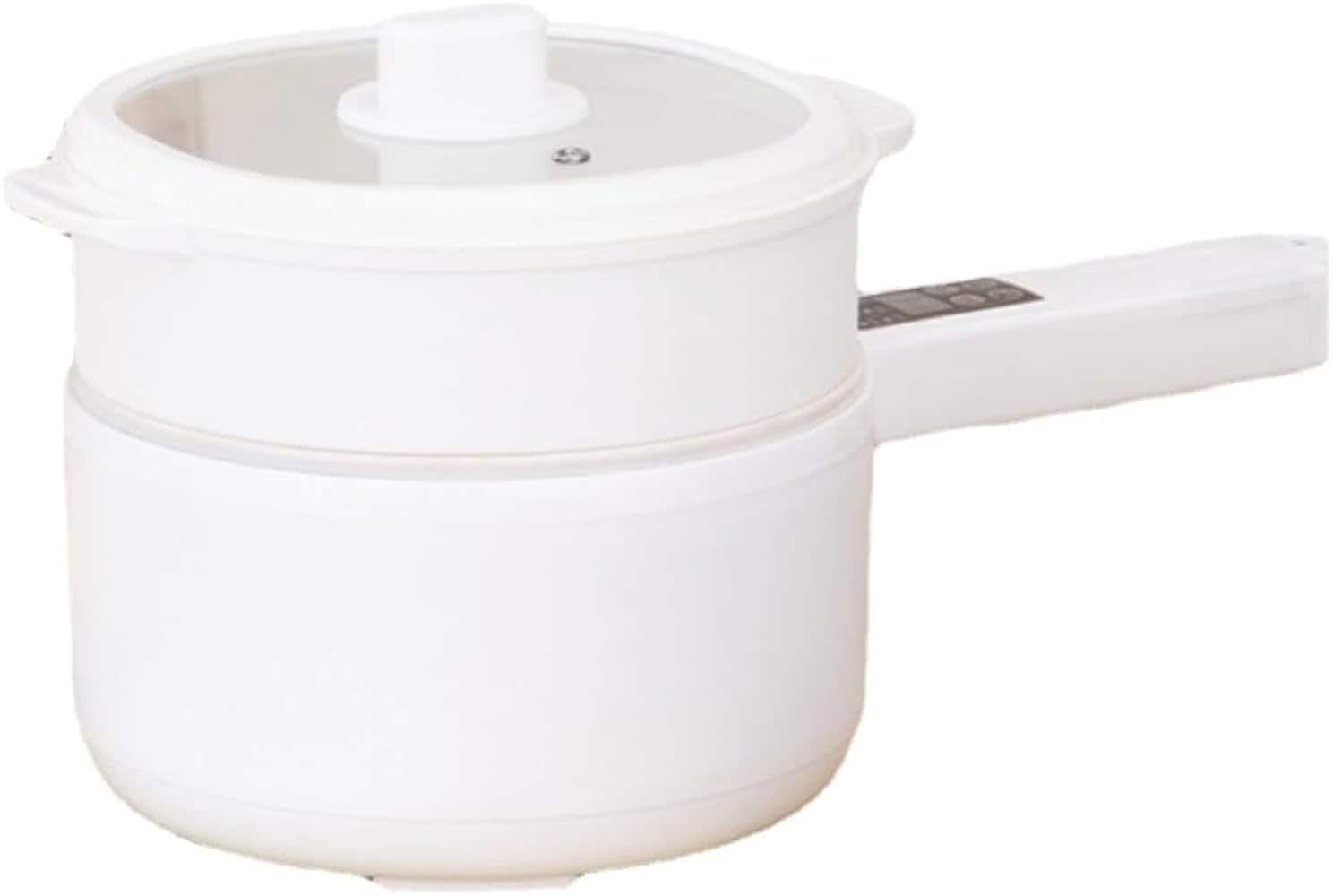 多機能電気調理鍋 片手鍋 蒸し器付き 20cm 2L大容量 蒸す・煮る・炒める・炊飯 鍋 ひとり暮らし 電圧220V