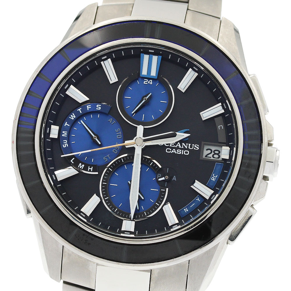 カシオ CASIO OCW-S4000C-1AJF オシアナス マンタ 江戸切子 サファイアガラスベゼル ソーラー電波 メンズ 内箱・保証書付き_959453【中古】