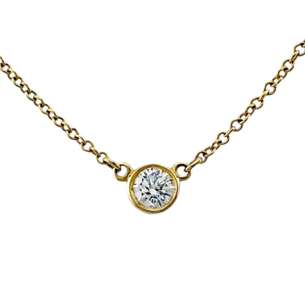ティファニー バイザヤード 約0.12ct ネックレス 18金 K18イエローゴールド ダイヤモンド TIFFANY&Co. 中古 美品
