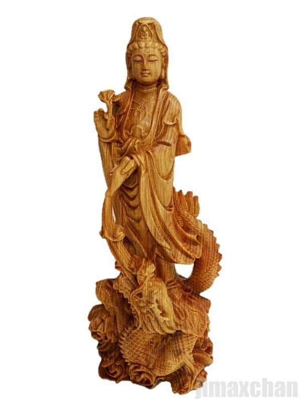 新商品登場龍 お酒 仏様 観音像 観音菩薩 立像 木彫り 仏像 置物 仏壇仏像 高級天然 ツゲ木彫り 風水グッズ 金運 プレゼント 贈り物 開店祝い お店 ショップ 会社 経営者 宝く