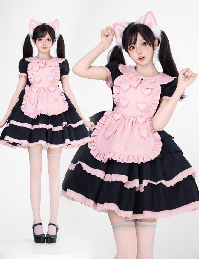 メイド洋服 可愛いロリータワンピース リボン レディースロリータドレス 長袖 豪華二次元ロリータドレス お姫様ドレス 普段着 ゴスロリ Lolita コスプレ メイド服 姫様 魔女 仮装 変装 写真撮 5,049円