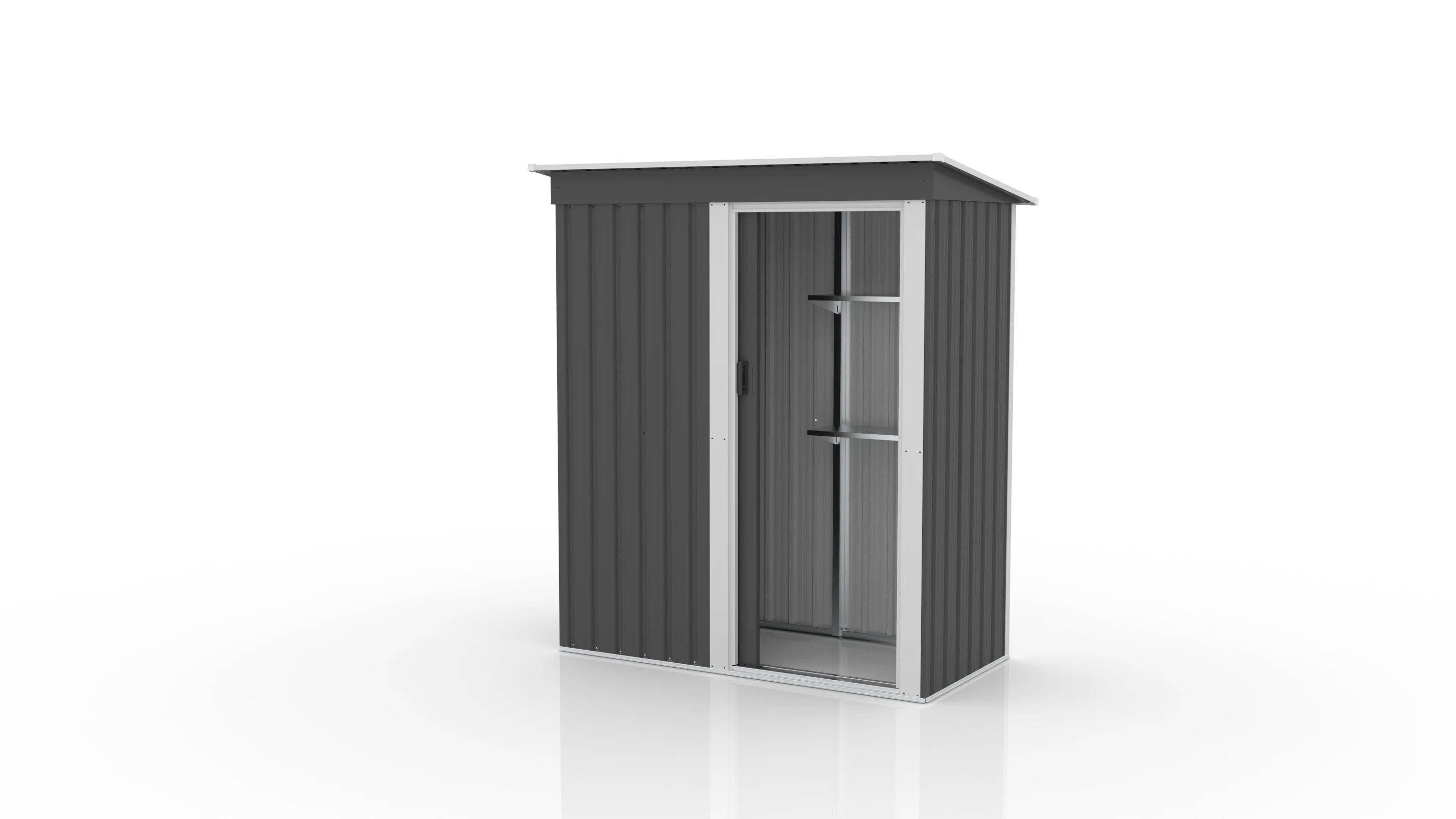 1648【可動棚付き】 物置 屋外 大型 倉庫 大型物置 戸外収納庫 物置 防水/耐侯 収納可能 ガーデン/庭/田畑/農場 頑丈 大容量 スチール 床なし グレー