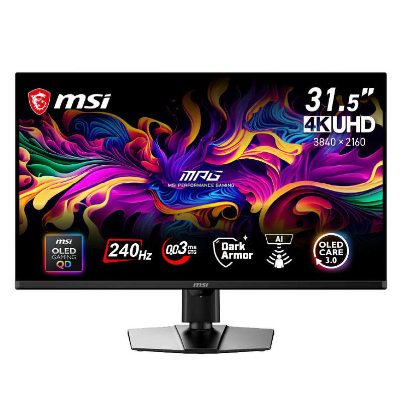 MSI　ゲーミング液晶ディスプレイ ［31.5型 / 有機EL 4K(3840×2160) / ワイド / 240Hz］　MPG 322UR QD-OLED X24