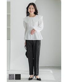 限定値下げ ドット ポケット センタープレス テーパード ロングパンツ [2カラー]