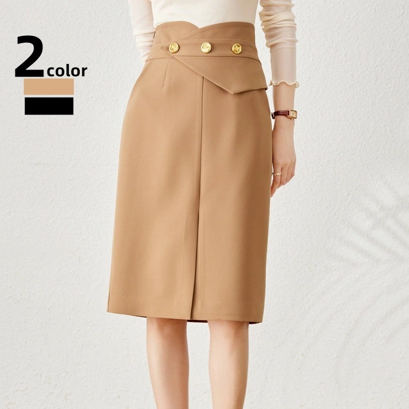 【2枚購入で100円OFF】春秋物フレアスカート タイトスカート 膝丈 スカート レディース ハイウエスト 通勤 オフィス フォーマル ビジネス就活 大きいサイズ 普段着 ポケット付き