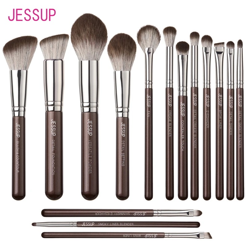Jesup-メイクブラシ15個セット,ファンデーション用,ブレンダー,ブレンダー,コンシーラー,パウダー,アイシャドウ,蛍光ペン,t498