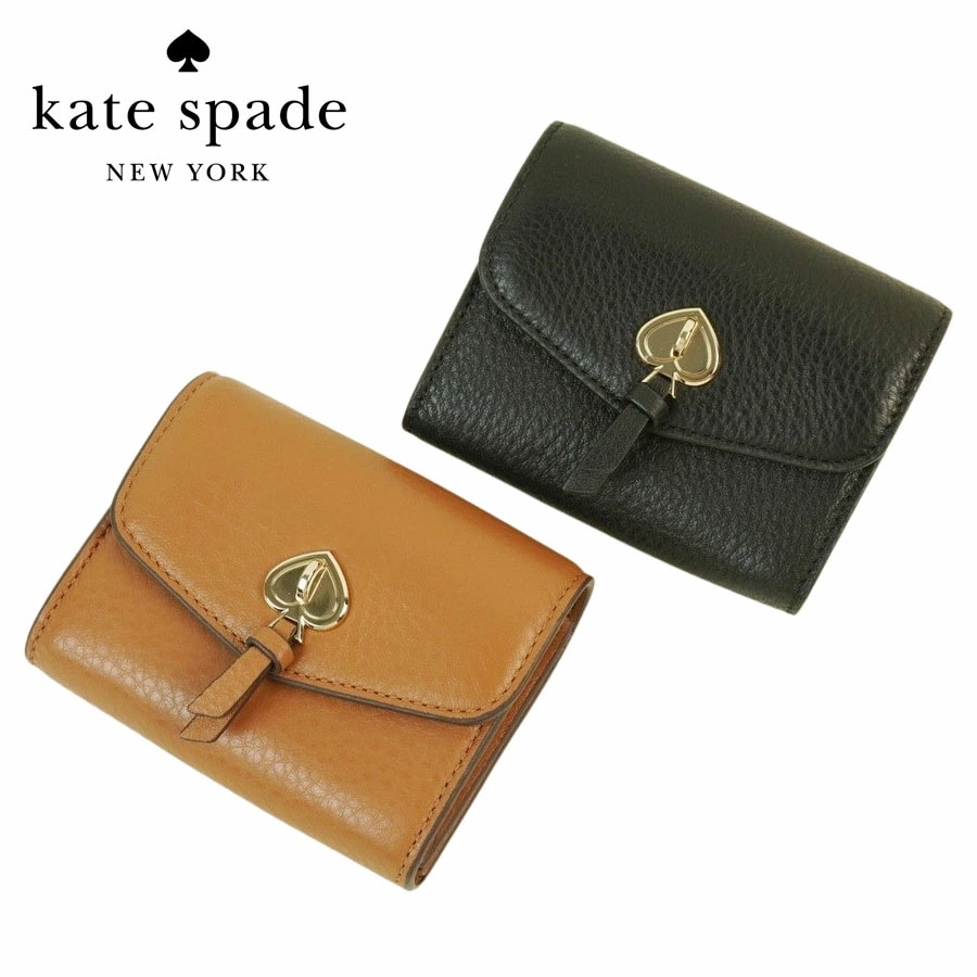 ケイトスペード KATE SPADEレディース 二つ折り財布MARTI PEBBLED LEATHER WALLETマルティ ペブルド レザー ウォレットBLA