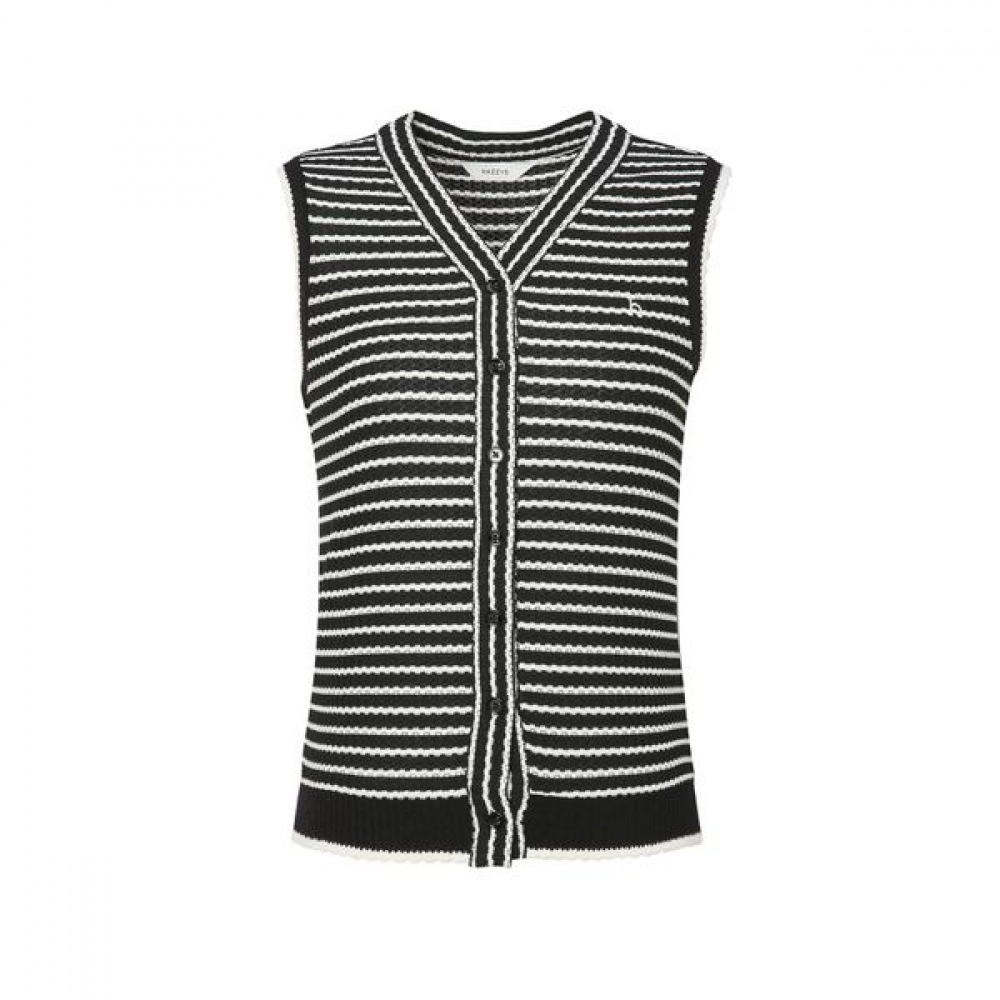 [ヘッジズレディース] 25SS ブラックストライプベスト HSTS5BS05BK