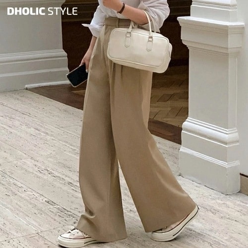 [メガ割りSALE]2TYPEピンタックハイウエストスラックスパンツ・p649216