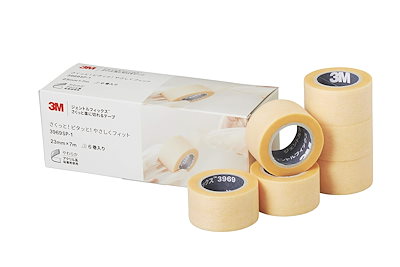 他サイト： 3M ジェントルフィックス さくっと楽に切れるテープ 3969SP-1 23mm×7m 6巻入 サージカルテープ 医療用テープ 日本製 肌に優しい 不織布 ラテックスフリー 角質剥離が少ない 剥がす時の商品画像
