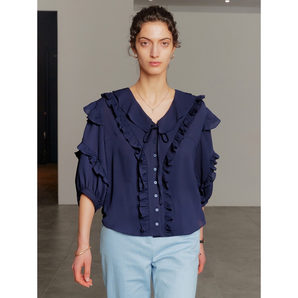 デュー E デュー E ティンカーベルブラウスネイビー