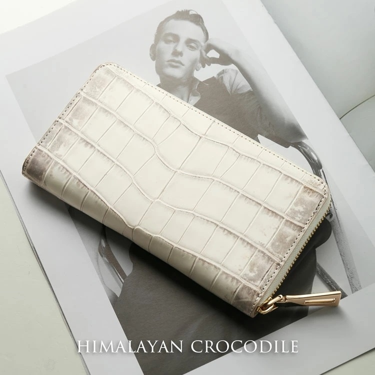 ヒマラヤクロコダイル ラウンドファスナー 長財布 レディース 一枚革 センター取り 財布 プレゼント ギフト 鰐 ワニ わに 鰐革 本革 サイフ 春財布 高級 白 ホワイト (06001844r) 41,470円