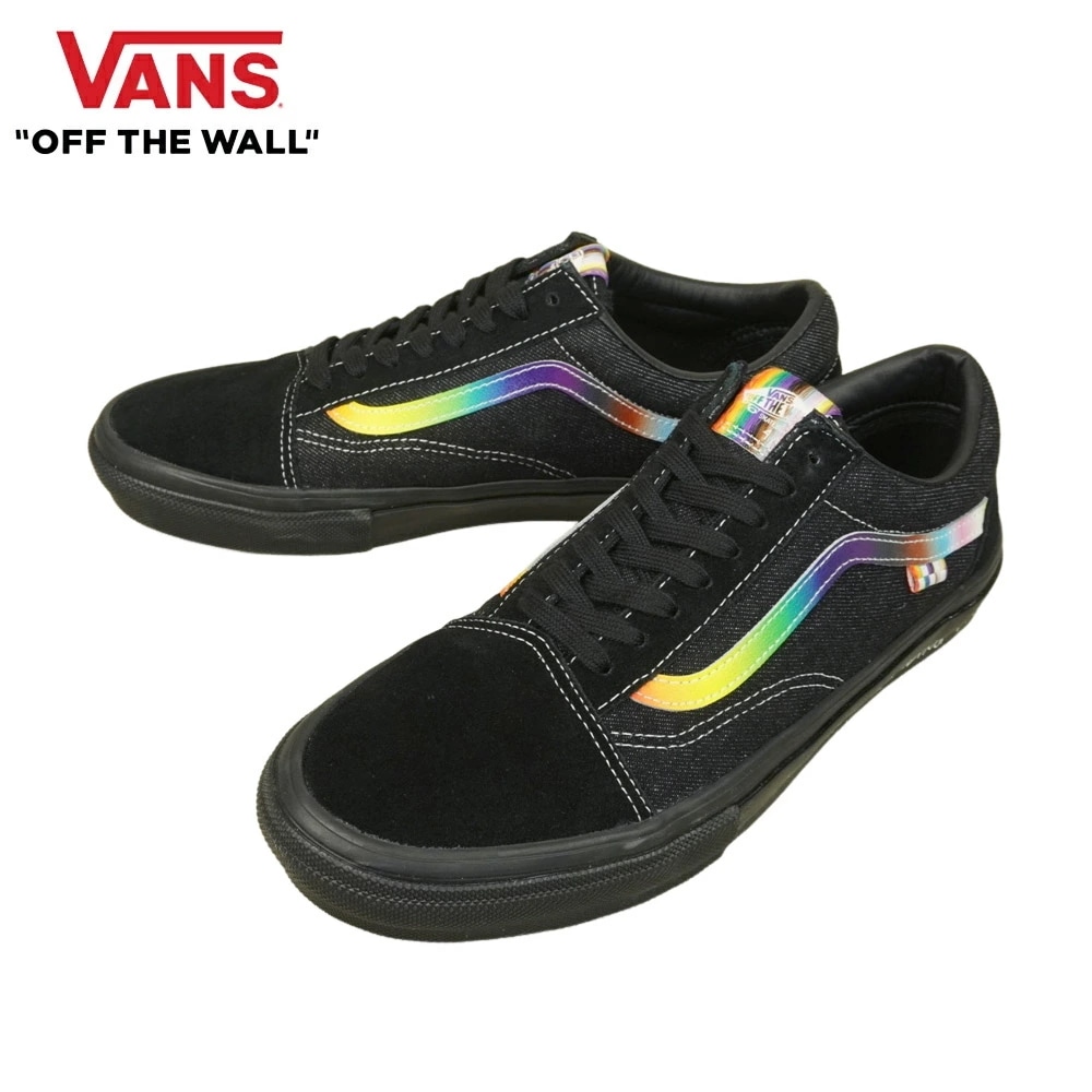 バンズ VANS ヴァンズSKATE OLD SKOOL スケートオールドスクール2GETHER AS OURSELVES BLACKブラック レインボー デニム スエ