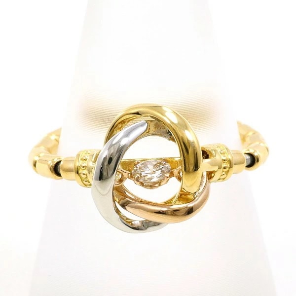 PT850 プラチナPG リング 9号～フリーサイズ ダイヤ 0.10 ジュエリー 中古