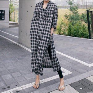 長袖シャツ シャツ レディース ロングシャツ 長袖 紫外線対策 チェック柄 薄手 ゆったり UVカッ