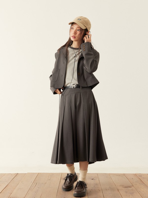 Octopus ホーム レトロ カレッジスタイル ショート スモール スーツジャケット レディース 秋 オールマッチ カジュアル アウター トップス