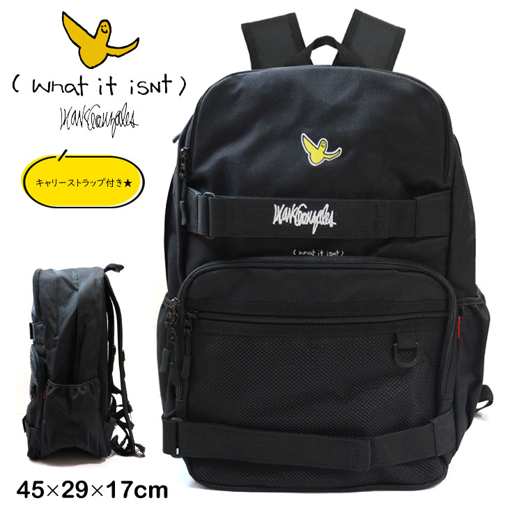 What it isNt ワットイットイズント マークゴンザレス MARK GONZALES バックパック エンジェルマーク リュック リュックサック ロゴ刺繍 ボードストラップ 2H9-62227
