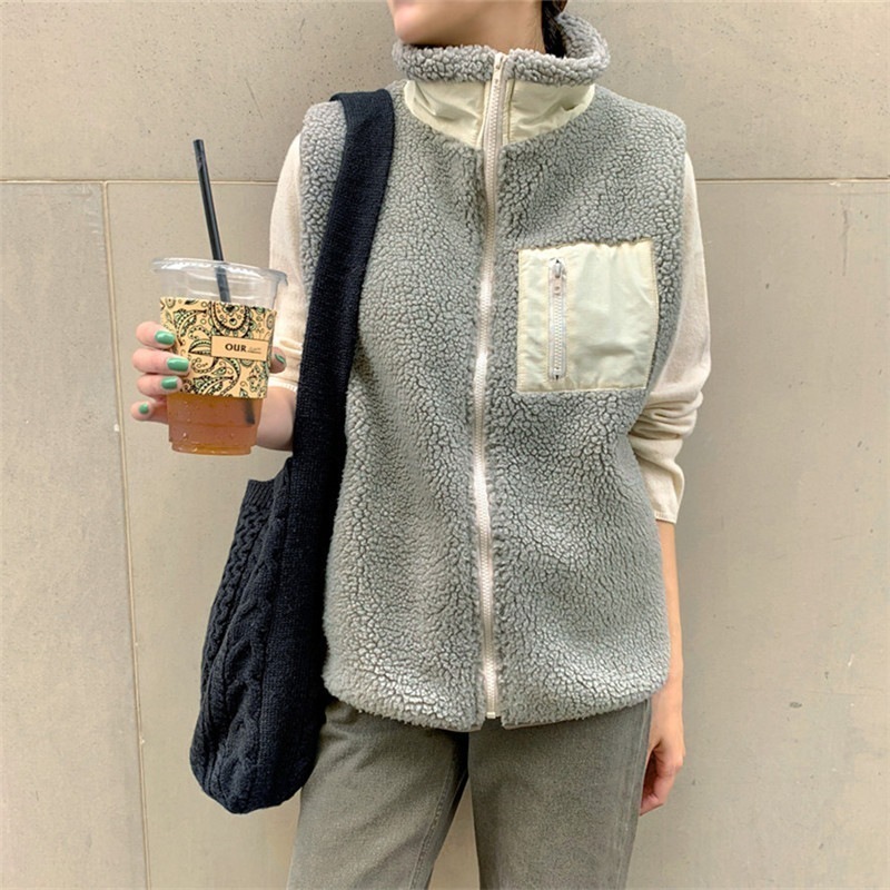 大人気！ 新作ボアベスト3COLORボアブルゾン ジャケット秋冬 アウタ プードルファージャケットもこもこプードルボア風ふわふわファーコートフェイクファーショート丈韓国ファッション