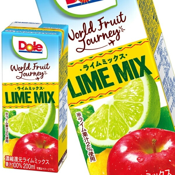 メグミルク Dole World Fruits Journey ライムミックス ドール ジュース 200ml紙パック72本[18本4箱]【34営業日以内に出荷】