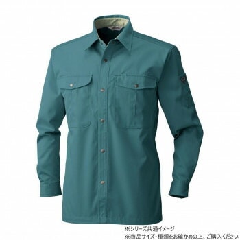 桑和 4445 長袖シャツ Lサイズ ダークG（109）