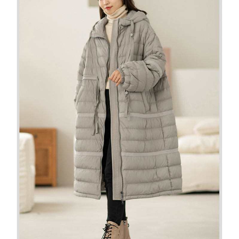 ダウンコート レディース 超ロング ダウンジャケット ファー付き サイドポケット aライン 着痩せ 大きいサイズ ロング丈 ロングコート 長袖 秋冬 ミセス 体型カバー OceanMap