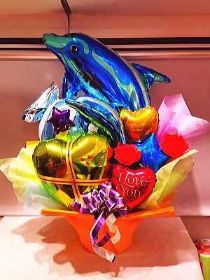 商品ID 1456 バルーンアレンジ　イルカお任せデザイン