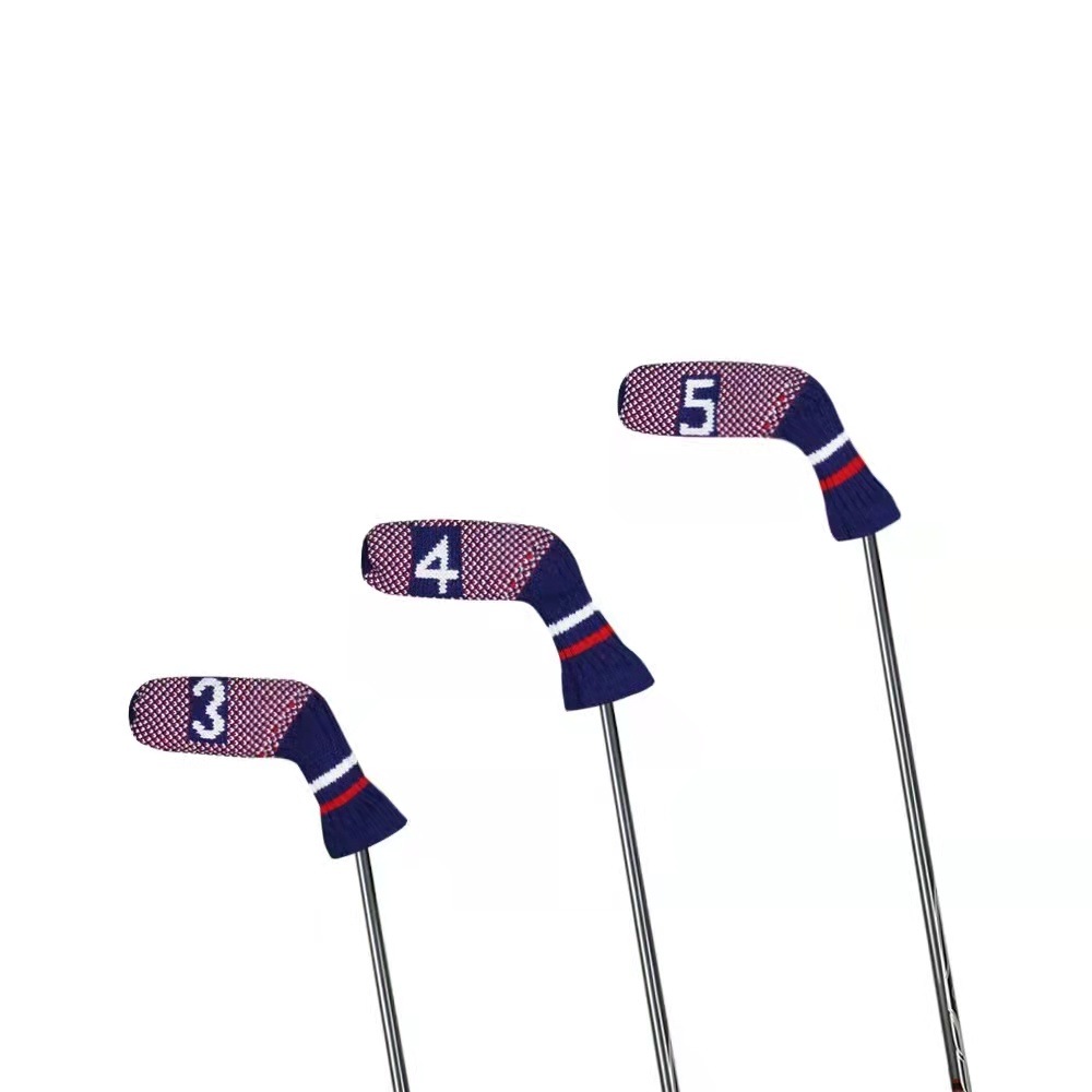 ゴルフ用品 ゴルフアイアンカバー ニットアイアンカバー ヘッドカバー ゴルフクラブ 洗濯可能 クラブカバー ニット製 10点セット 番手付き 可愛い