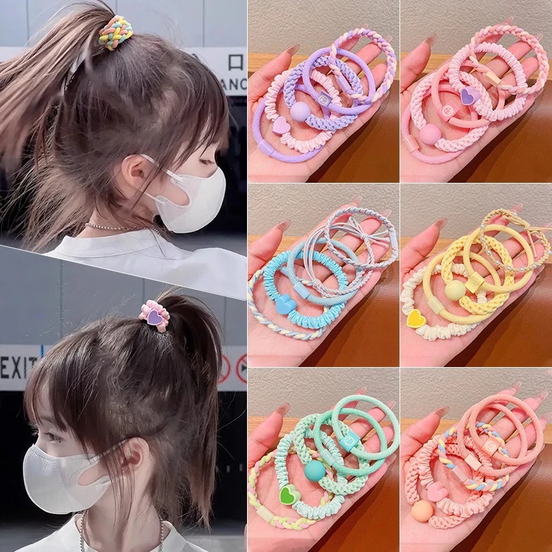 【1点ご購入 で10点プレゼントいたします】子供のシュシュ韓国版シンプルカラーゴム女子のお団子ヘアポニーテールの頭ひも小女性の髪ひも