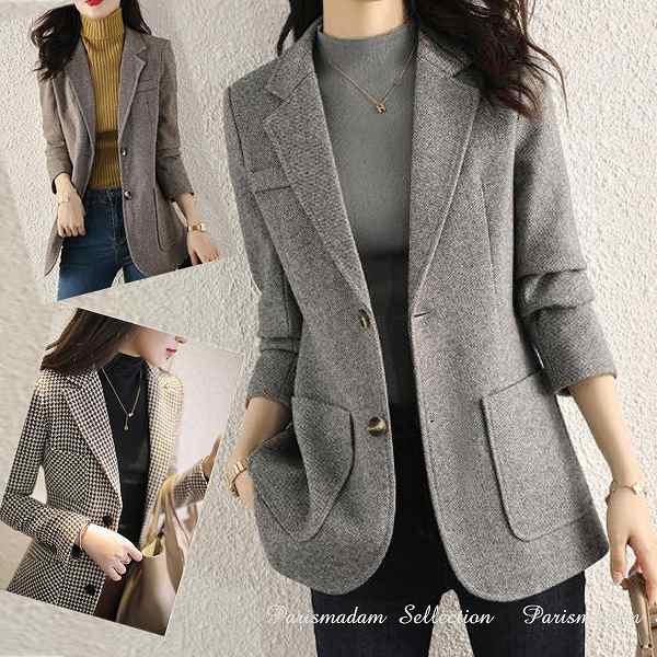 【目玉商品～超人気】テーラードジャケット ブレザー　シングルジャケット　定番　ビジネス　上品　長袖　大きいサイズ有り　Ｓから3L 通勤通学20代30代40代50代60代