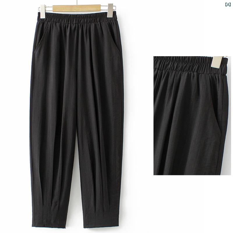レディース ファッション おしゃれ 春夏 秋　冬 大人 上品 高級 マダム プレゼント 敬老日　おばあちゃん パンツ キャロット 大きいサイズ 夏 薄手 九分丈 カジュアル