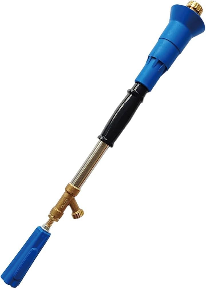 morytrade 噴霧器 ノズル フード付き 鉄砲ノズル 洗車 散水 農薬 防除 (ブルー, ストレート60cm)