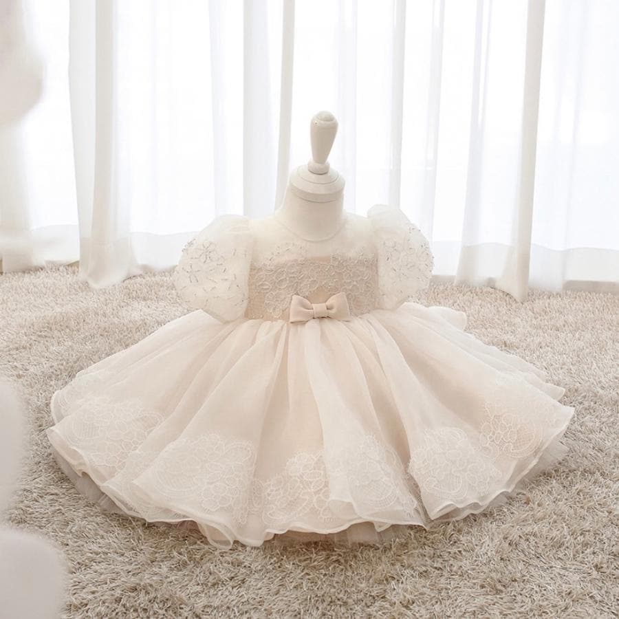 ドレス キッズ ワンピース ベビー キッズ 結婚式 ハーフバースデー 半袖 ル レース 子供服 子ども服 女の子 1歳 誕生日 フォーマル