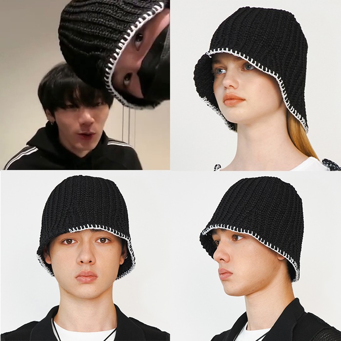 【NCT ヤンヤン着用】【LECYTO】正規品 SMOCK PAPER KNIT BUCKET HAT バケットハット バケハ シンプル 帽子 レディース メンズ 韓国ファッション 韓国ブランド
