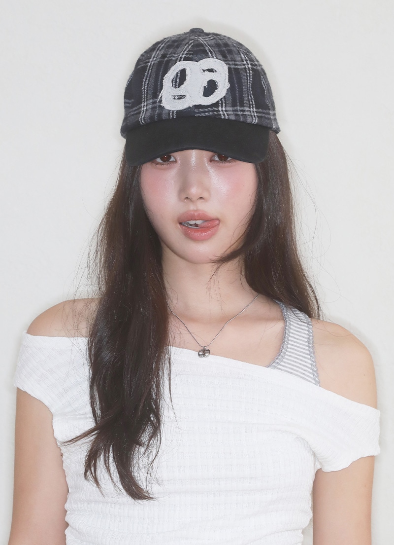 【AS"ON】 CHECK PATCH BALL CAP キャップ 正規品