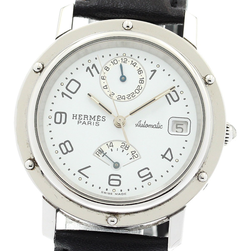 エルメス HERMES CL5.710 クリッパー GMT パワーリザーブ デイト 自動巻き メンズ _903488【中古】