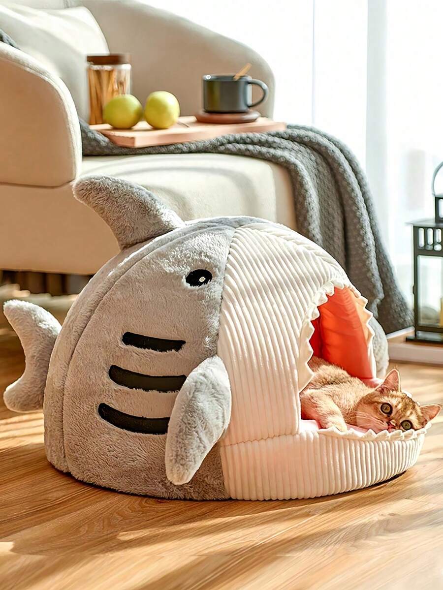 1個 かわいい猫ベッド 室内猫用 ソフトペットケイブベッド 快適な犬小屋クッション 子猫ラウンジャー テント マット ホリデーシーズンのギフトアイデア コテージコアホームデコレーションの必需品