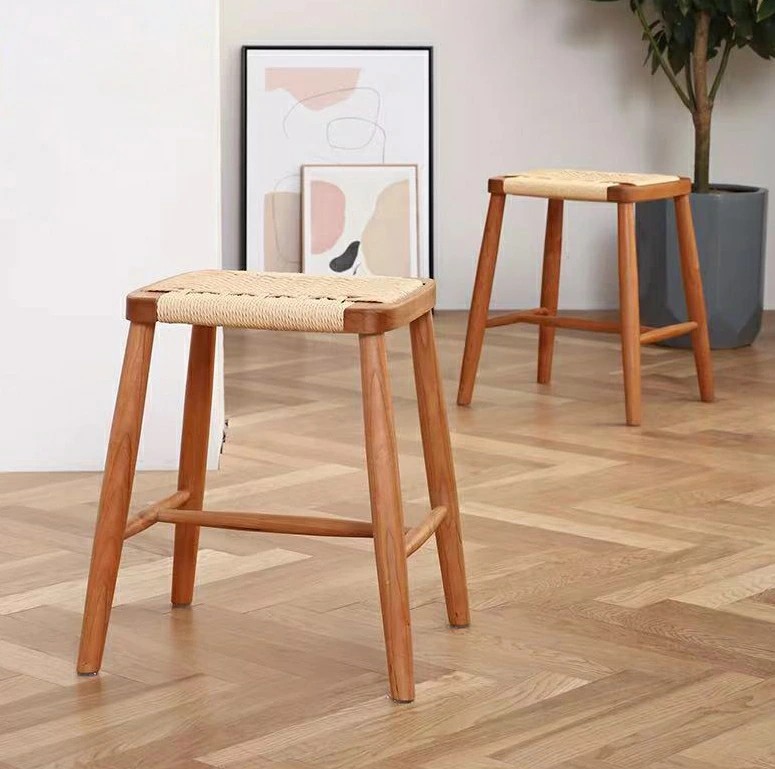 今がチャンスオリジナル ウッドスツール【 フォレスト シリーズ 】編み込み 北欧 木製 ウッド 無垢材 椅子 イス チェア おしゃれ 北欧風 ダイニング 一人暮らし オシャレ 女性 脚付き ブラウン
