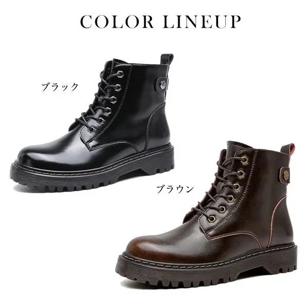 【人気商品】ブーツ本革牛革レディースレースアップ編み上げローヒールショートブーツワークブーツエンジニアブーツ疲れ-Q250419-2011 12,900円