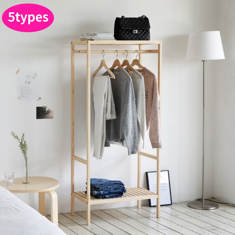 [マンデーハウス] 純木製木製ラック5種類 おしゃれ 木製収納 マルチラック ハンガー 家具 韓国インテリア