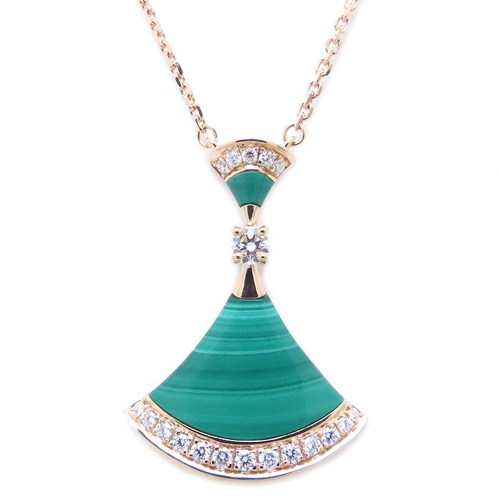 ディーヴァ ドリーム ネックレス マラカイト ダイヤモンド 351143 K18PG ピンクゴールド/294186【中古】