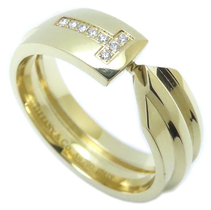 モダンキー リング 指輪 ダイヤモンド 9号 K18YG イエローゴールド/294167【中古】