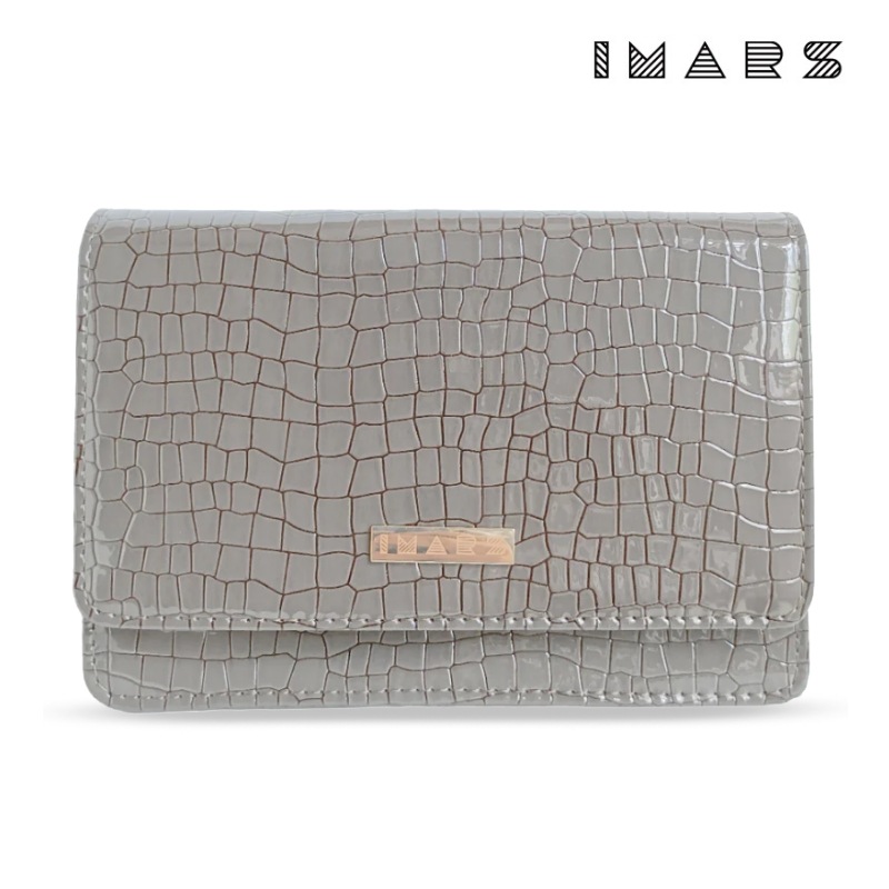 IMARS スタイリッシュ クロスボディ グレー クロコ レディースバッグ